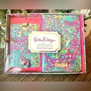 Lilly Pulitzer Passport Cover and Luggage Tag Lilly’s Lagoon Gift Set